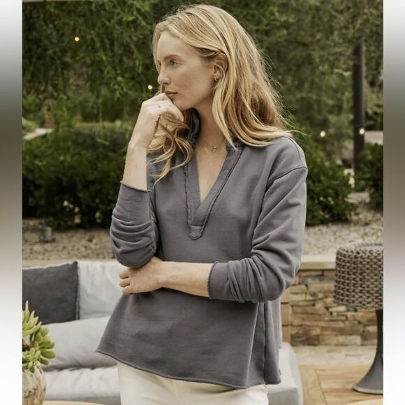 New Frank & Eileen Patrick Henley in Elephant Terry Gray XS - Picture 1 of 14